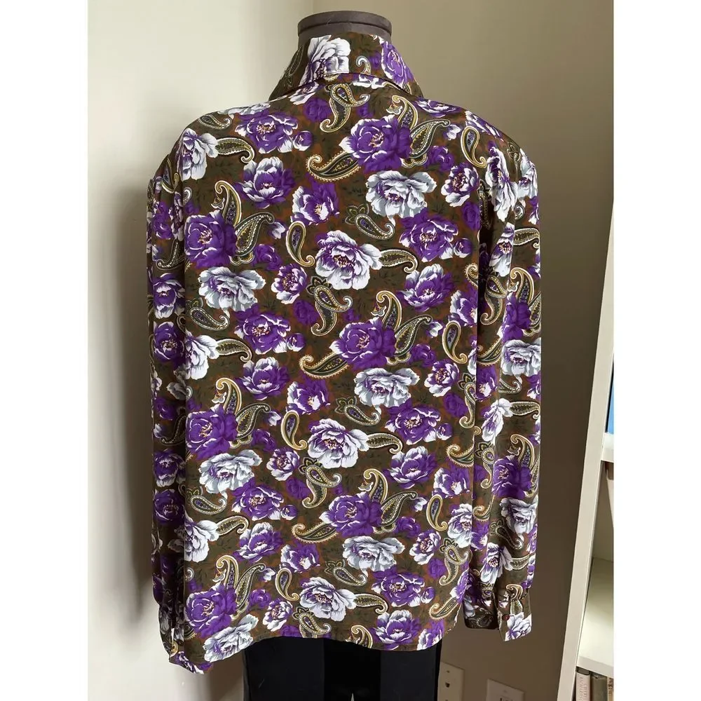 💜 Vintage Floral Paisley Blouse - Picture 7 of 10